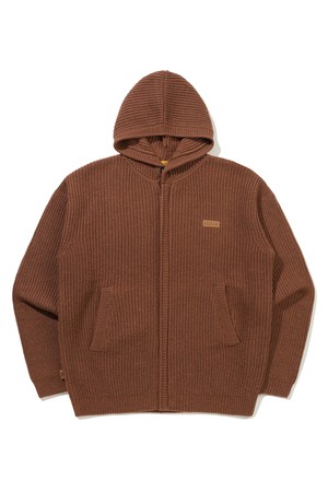 브라우니 후드 니트 집업 자켓 BROWN