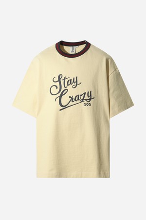 크레이지 링넥 반팔 티셔츠(BEIGE)