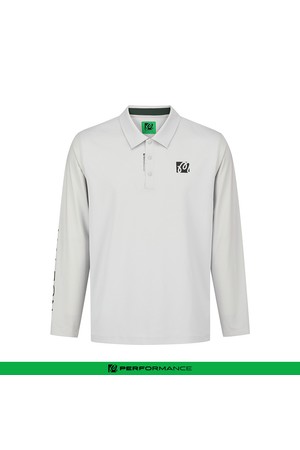 메쉬 하이브리드 긴팔 폴로 티셔츠 LIGHT GRAY (MAN)_GREY-a