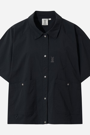 여성) 스루스루 반팔 셔츠(NAVY)