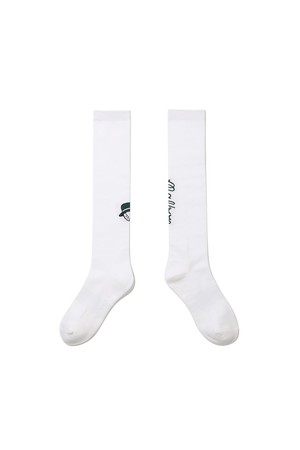 여성 언발란스 로고 니삭스 OFF WHITE (WOMAN)_WHITE-a