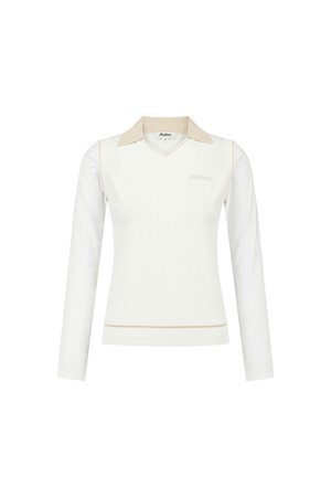 여성 냉감소매 하이브리드 니트 WHITE (WOMAN)_WHITE-a