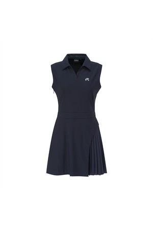 슬림핏 플리츠 레이어드 퍼포먼스 원피스 NAVY (WOMAN)_NAVY-a