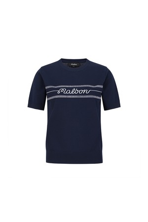 슬림 니트 크루넥 반팔 스웨터 NAVY (WOMAN)_NAVY-a