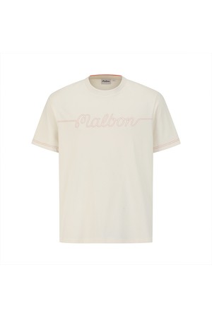 버킷 스티치 유니 라운드 티셔츠 CREAM_IVORY-a