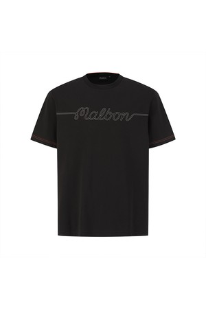 버킷 스티치 유니 라운드 티셔츠 BLACK_BLACK-a