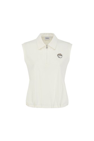 여성 하프 집업 카라 슬리브리스 탑 CREAM (WOMAN)_IVORY-a