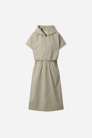 여성) 브리나 반팔 후드 원피스(BEIGE)