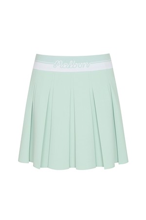 와이드 로고 밴딩 플리츠 스커트 LIGHT MINT (WOMAN)_GREEN-a