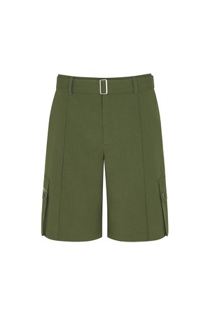 벨티드 버뮤다 하프팬츠 DARK GREEN (MAN)_KHAKI-a