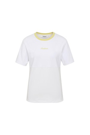 컬러드 넥 라운드 티셔츠 WHITE (WOMAN)_WHITE-a