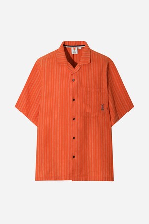 마사 스트라이프 반팔 셔츠(ORANGE)