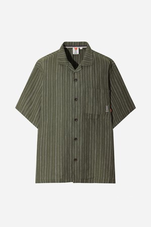 마사 스트라이프 반팔 셔츠(KHAKI)