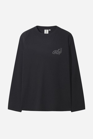 레터링 그래픽 긴팔티셔츠(BLACK)