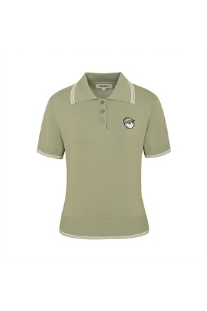 여성 여름 반팔 카라 스웨터 LIGHT KHAKI (WOMAN)_KHAKI-a