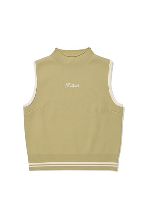 카라 모크넥 니트베스트 LIGHT KHAKI (WOMAN)_KHAKI-a