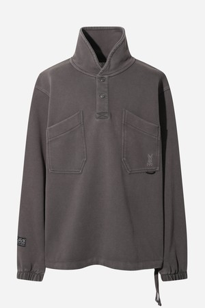 페이드 워싱 반집 아노락 (BROWN)