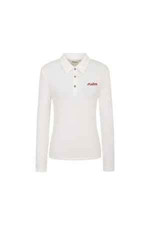 울혼방 골지 긴팔 카라티 OFF WHITE (WOMAN)_WHITE-a