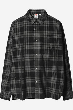 코듀로이 체크 셔츠(BLACK)