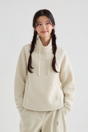 여성) 하이넥 텍스처 긴팔티셔츠(OFF WHITE 2)