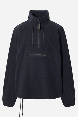 그리드 플리스 반집 아노락(NAVY)