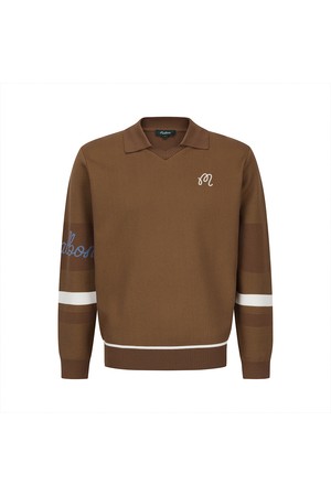 M 투톤 카라 니트 BROWN (MAN)_BROWN-a