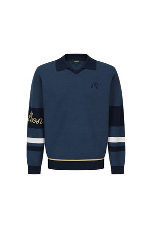 M 투톤 카라 니트 NAVY (MAN)_NAVY-a