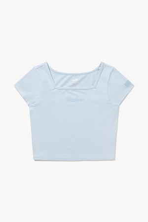 스퀘어넥 슬림 티셔츠 SKY BLUE