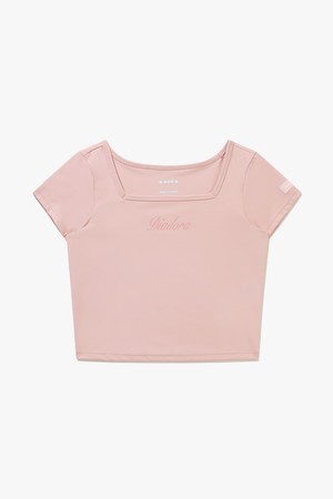 스퀘어넥 슬림 티셔츠 LIGHT PINK