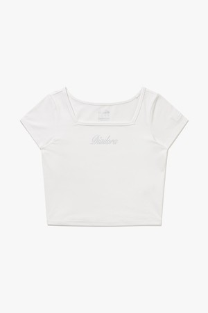 스퀘어넥 슬림 티셔츠 OFF WHITE