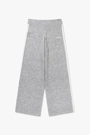 투톤 스웨터 세미 와이드 팬츠 우먼 GREY