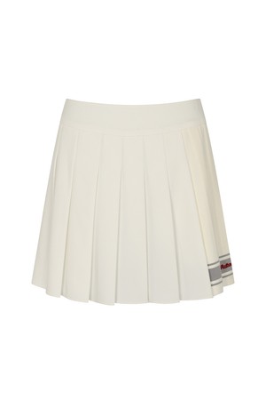 니트 우븐 믹스 플리츠 스커트 OFF WHITE (WOMAN)_WHITE-a