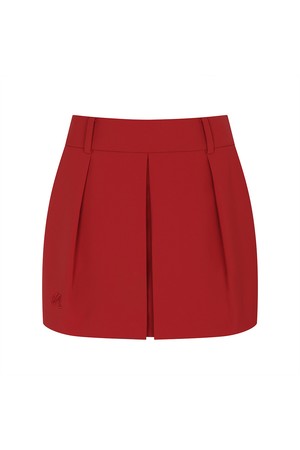 여성 핀턱 볼륨 A라인 스커트 RED (WOMAN)_RED-a
