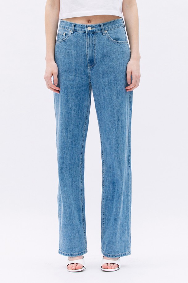 WEARIS - 데님 - Mid-Rise Soft Denim Pants_Lightblue