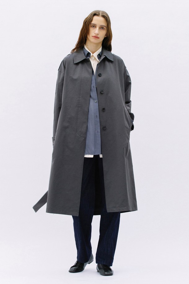 WEARIS - 트렌치코트 - Single Trench Coat_Charcoal