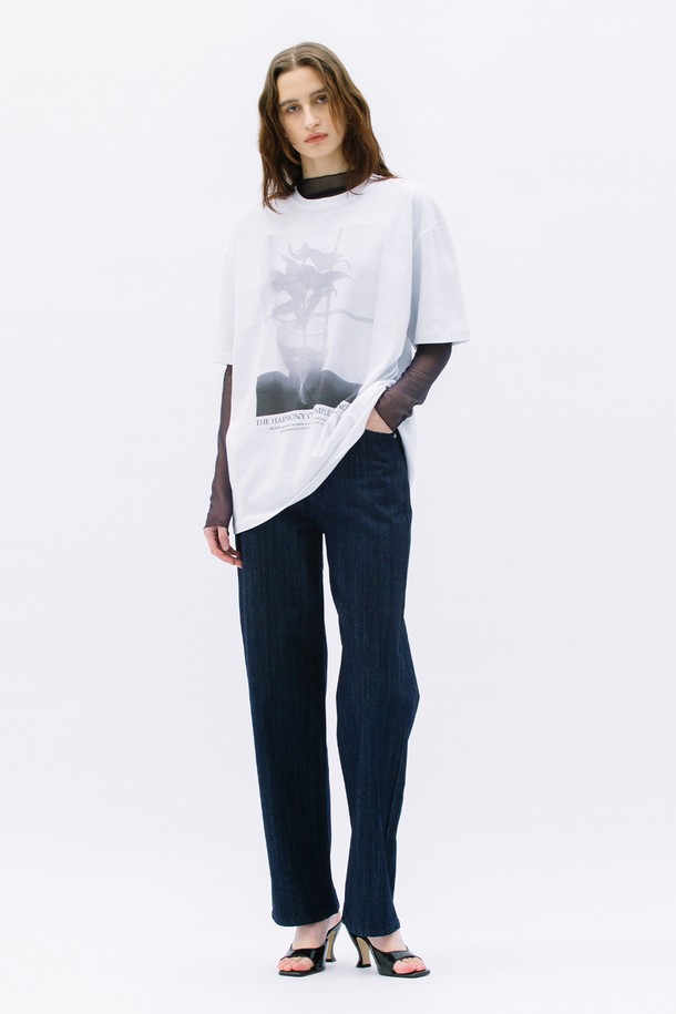 WEARIS - 긴소매 티셔츠 - See through Mesh T-shirt_Deep Charcoal