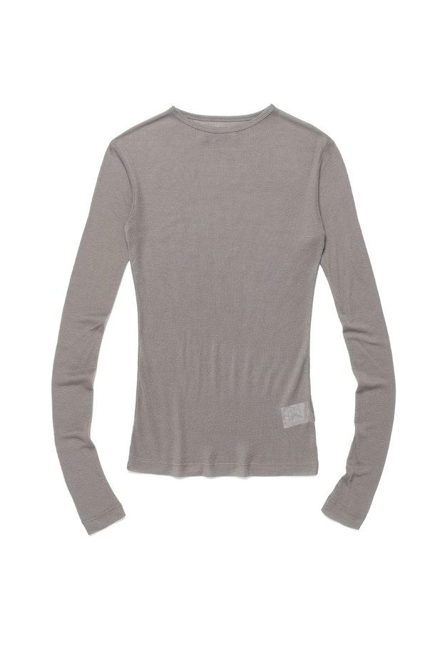 WEARIS - 긴소매 티셔츠 - Layered Long Sleeve See Through T-shirt_Gray