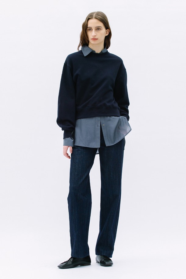 WEARIS - 데님 - Mid-Rise Soft Denim Pants_Darkblue