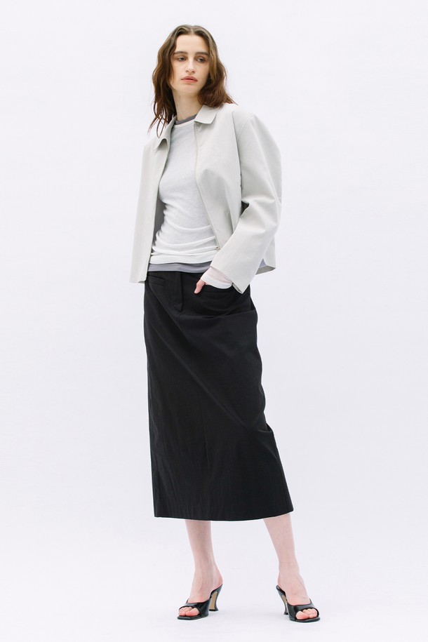 WEARIS - 롱스커트 - Low rise Classic Pencil Skirt_Black