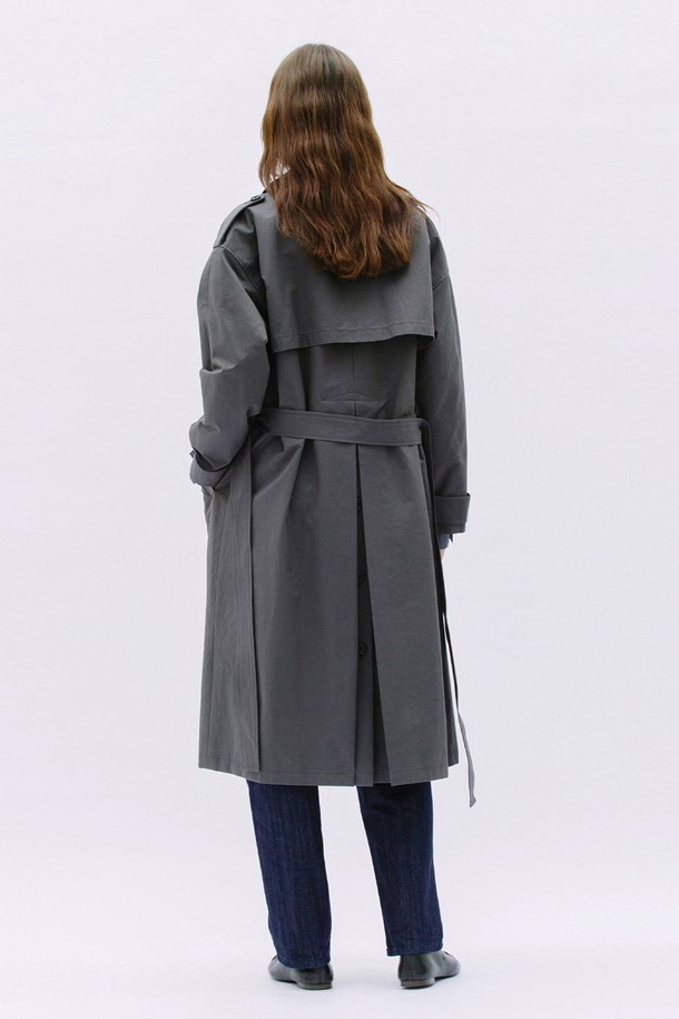 WEARIS - 트렌치코트 - Single Trench Coat_Charcoal