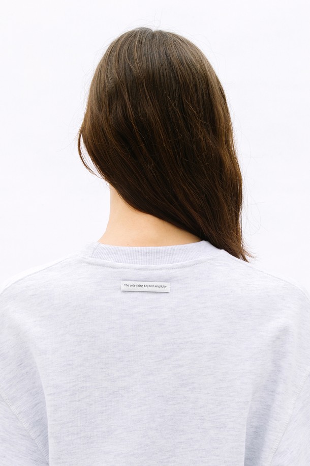 WEARIS - 스웻셔츠 - Balloon Crop Sweatshirt_Melange gray