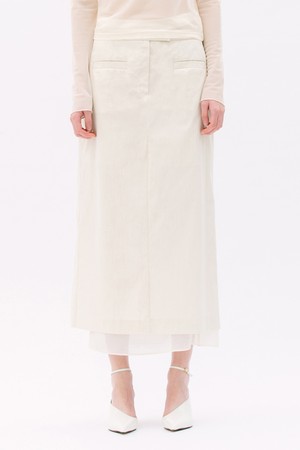 Low rise Classic Pencil Skirt_Cream