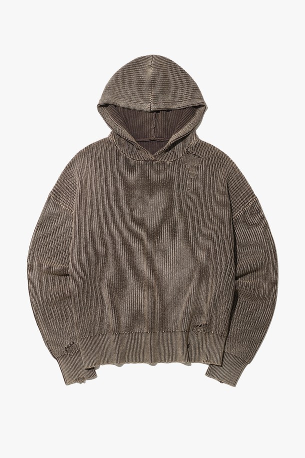 BIG UNION - 후디 - DYING WASHED KNIT HOODIE