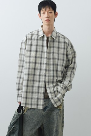 멀티 체크 셔츠 (화이트)