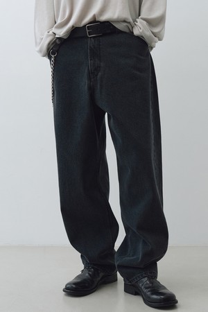 커브드 데님 팬츠 (블랙)