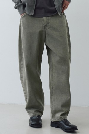 커브드 코튼 팬츠 (더스티올리브)