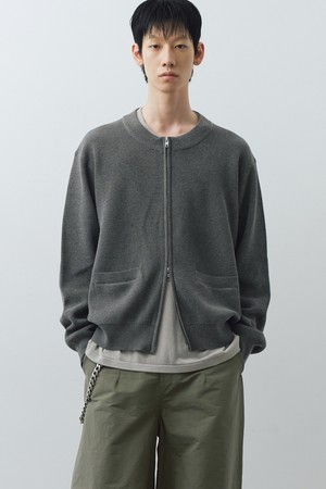 집업 니트 자켓 (그레이)