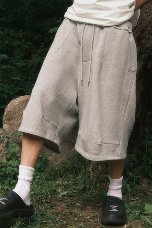 3D 스웨트 하프 팬츠 (그레이)