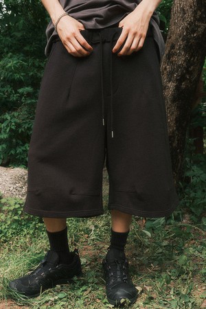 3D 스웨트 하프 팬츠 (블랙)