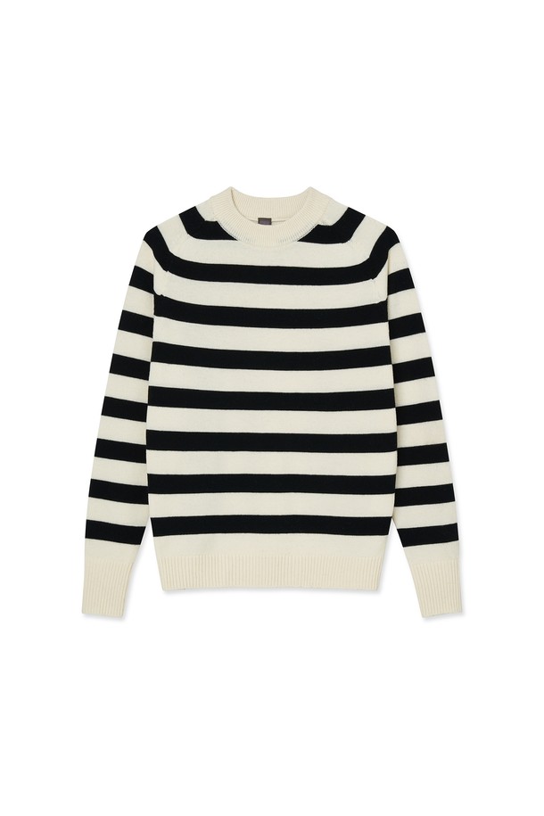 IOLO - 스웨터 - White Black Stripe Crewneck_White